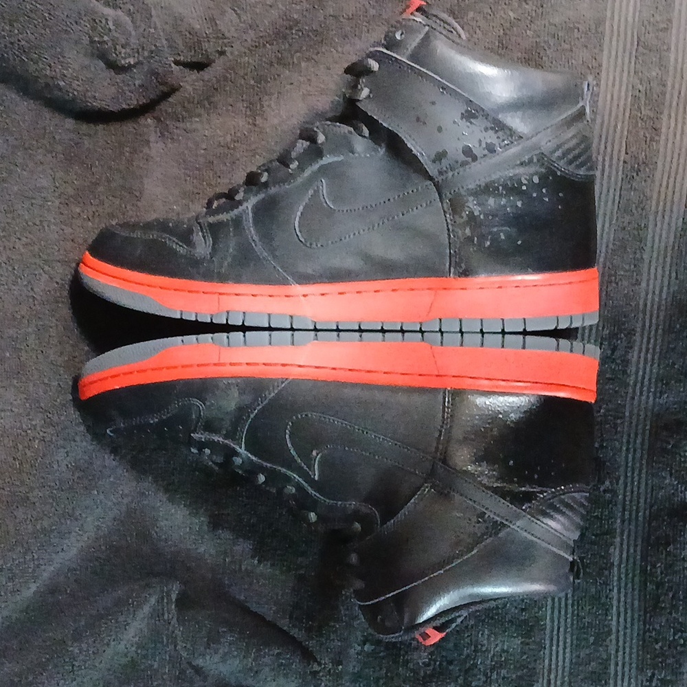 Nike Dunk High Premium ,Hot Lava,Rec Splatter,Black Bred (2009) Mens Size-12 - Picture 4 of 12